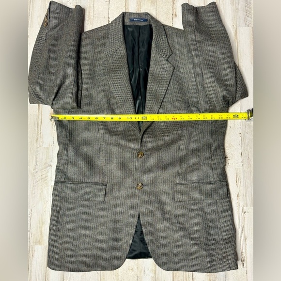 Vintage Ralph Ralph Lauren Blazer Jacket Men's 42R Gray Classic Houndstooth - Picture 4 of 11